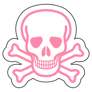Skull Cross Bones Sticker (Pink)